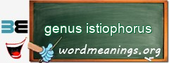 WordMeaning blackboard for genus istiophorus